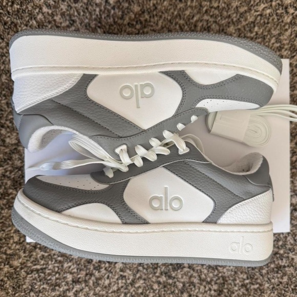 ALO Yoga Classic White and Gray Sneakers